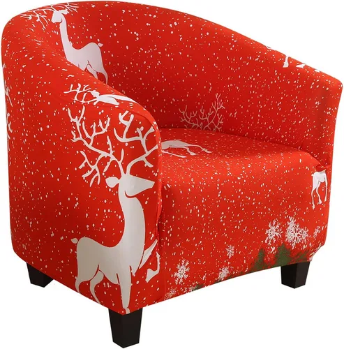 Vista 23 de SearchI Funda Elástica para Silla Club, Fundas Elásticas para Silla Barrel, Fundas Estampadas para Silla Tub, Funda de Elastano Suave para Sillón