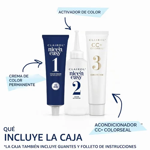 Vista 5 de Clairol Nice'n Easy - Tinte permanente para el cabello, color 3 marrón y negro, 3 unidades 121A/3 Marrón Negro