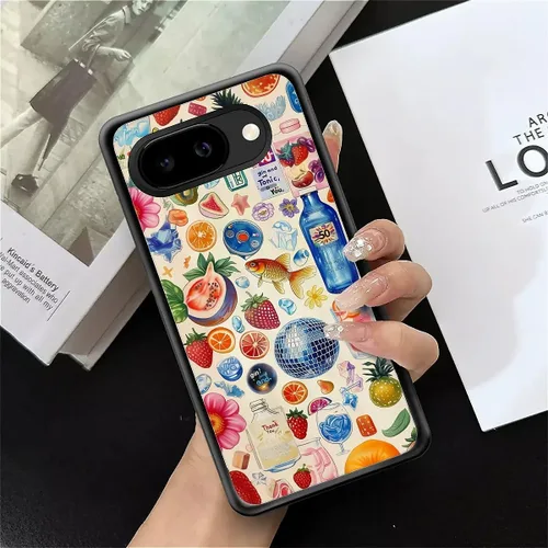 Vista 212 de Compatible con Google Pixel 4A 5G Mobile Case Creative Acrylic Panel trasero Silicona Protección Grip especialmente diseñado para Google Pixel 4A 5G