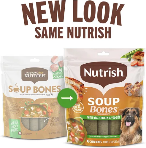 Vista 2 de Rachael Ray Nutrish - Tiras masticables para perros con sabor a sopa de huesos de mayor duración