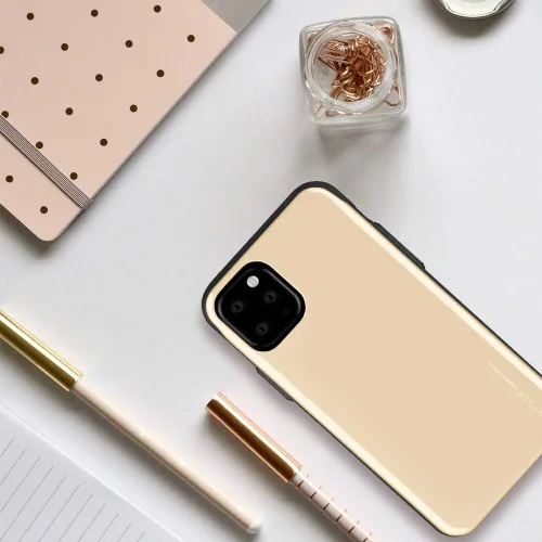 Vista 2 de GOOSPERY Sky Slide - Funda para Apple iPhone 11 Pro (5.8 pulgadas), doble capa con tarjetero y cartera, color dorado