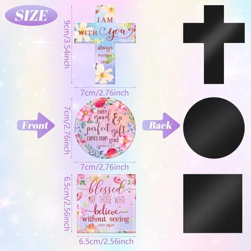 Vista 2 de Saillong 15 imanes inspiradores para nevera, accesorios de decoración con versículos de la Biblia, fieles casilleros, imanes de citas motivacionales