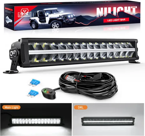 Vista 10 de Nilight Barra de Luz LED con DRL Ámbar de 16 Pulgadas 120W Luz Todoterreno Anti-Deslumbrante Combo Inundación Punto LED Luz de Conducción IP68