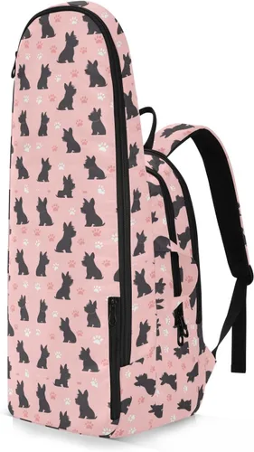 Vista 2 de Tennis Sport Bag for Women Waterproof Black Scottish Terrier Paw Peach 2 Rackets Tennis Racket Cover Bag Gym Bag for Tennis, Badminton, Pickleball