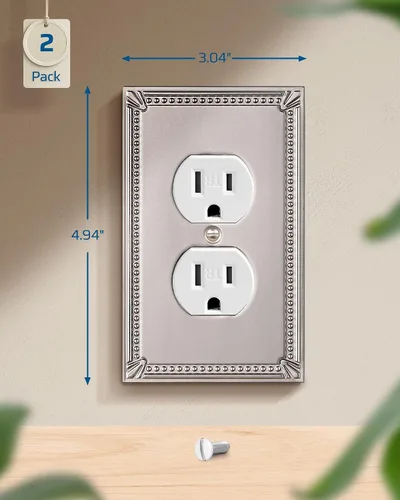 Vista 3 de DEWENWILS Sunken Pearls - Placa decorativa de pared para interruptor, cubierta para tomacorrientes, receptáculo de duplex simple