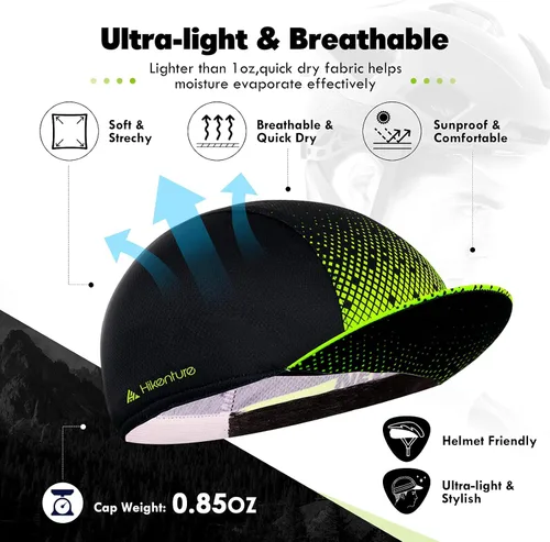 Vista 3 de Hikenture Cycling Cap for Men and Women,Bike Hat with Visor Summer Sun Hat