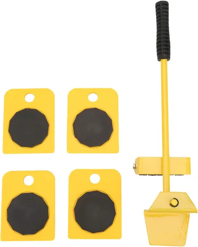 Vista 9 de KUIDAMOS Juego de mudanza de muebles, placa móvil de transporte de capacidad de 330.7 lbs, rueda de desplazamiento suave, rectangular, amarillo