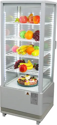 Vista 4 de INTSUPERMAI Vitrina refrigerada de vidrio comercial de la torta con iluminación LED interior de la torta de la bebida del refrigerador escaparate