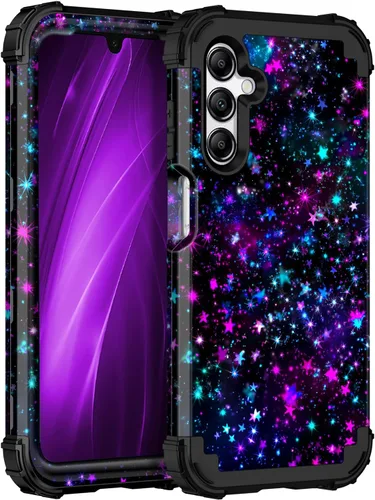 Vista 25 de Casetego Funda para Galaxy A16 5G, que brilla en la oscuridad, tres capas, resistente, a prueba de golpes, protección completa, policarbonato duro
