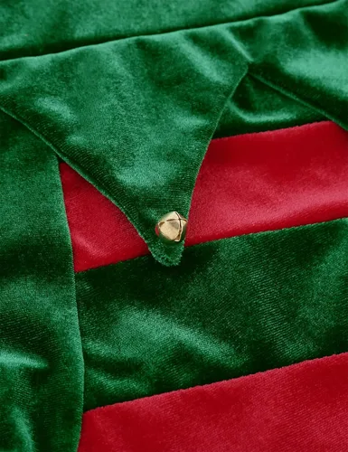 Vista 7 de TiaoBug Disfraz de terciopelo para hombre, diseño de Navidad, cosplay, con gorro de Papá Noel, ropa