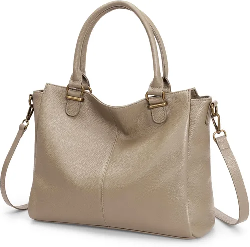 Vista 8 de befen Carteras de cuero genuino suave para mujeres, bolso tote pequeño, carteras, bolsos cruzados con asas superiores, cartera bandolera tipo satchel