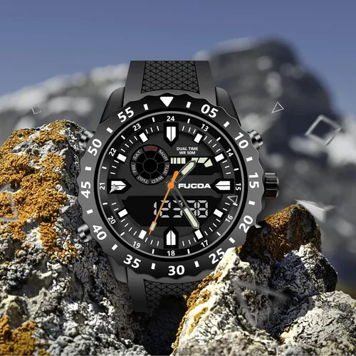 Vista 6 de CakCity Reloj deportivo digital para hombre, esfera grande, 5 ATM, impermeable, para deportes al aire libre, relojes militares para hombre, doble