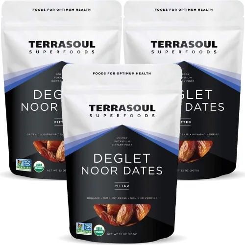 Vista 7 de Terrasoul Superfoods Dátiles orgánicos Deglet, 2 libras - sin hueso Frescos Edulcorante natural