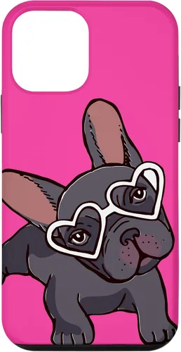 Vista 16 de iPhone 16 Francés Bulldog Francés Perro Cachorro Lindo Perro Perro Gafas Caso Mascota