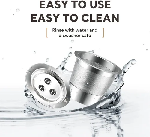 Vista 8 de Cápsulas Ninja K Cups reutilizables de acero inoxidable compatibles con la máquina Ninja CFP201 CFP301 Dual Brew Pro, cápsulas de café rellenables