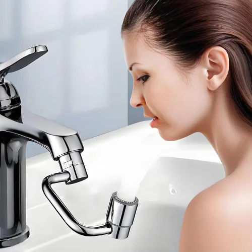 Vista 6 de Extensión de aireador de grifo giratorio de 1440°, nuevo 2025 con 2 modos, grifo universal de fregadero para reducción de salpicaduras, extensor