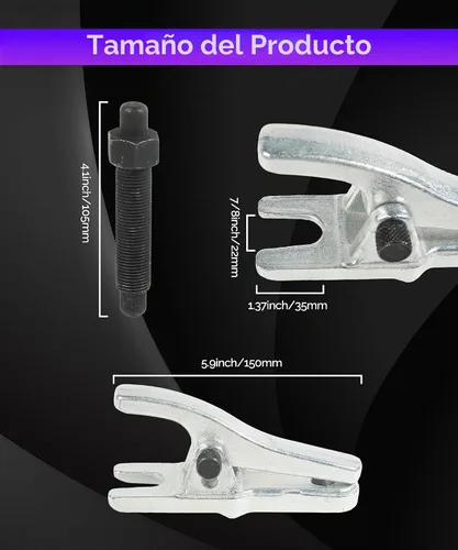 Vista 6 de RACOONA Separador de rótula, herramienta separadora de rótula, accesorios de automóvil, herramienta universal de extracción de rótulas ajustable