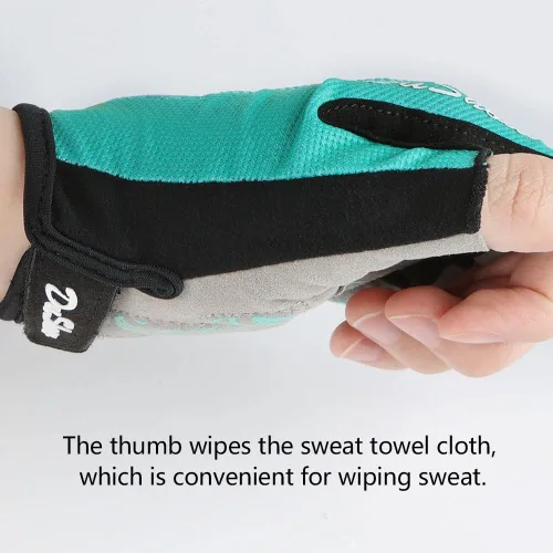 Vista 2 de DuShow Guantes de ciclismo para mujer, guantes acolchados de gel de medio dedo para mujer, ciclismo, montaña, carretera, bicicleta, sin dedos