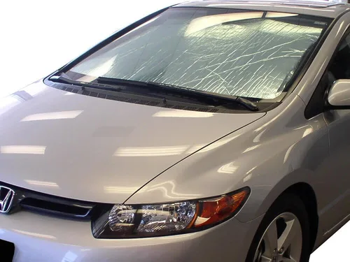 Vista 2 de HeatShield, The Original parasol para parabrisas, ajuste personalizado para Honda Civic Coupé 2006, 2007, 2008, 2009, 2010, 2011, serie plateada