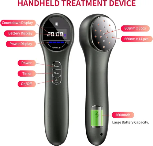Vista 3 de Dispositivo de terapia de luz roja para cuerpo, luz infrarroja cercana para dolor muscular articular ReIief con pantalla LED