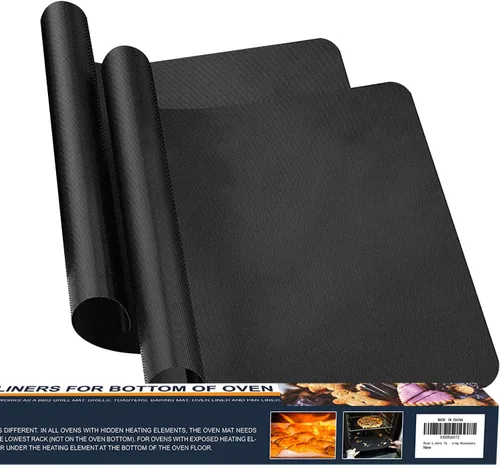 Vista 9 de Meegoo Revestimientos para horno para la parte inferior del horno, paquete de 2 tapetes de teflón antiadherentes grandes, gruesos y resistentes