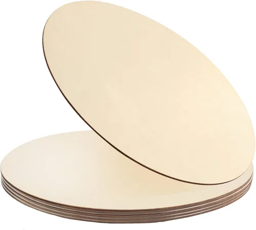 Vista 8 de 12 piezas de 12 pulgadas de círculos de madera para manualidades, rondas de madera en blanco sin terminar, rebanadas de madera cortadas