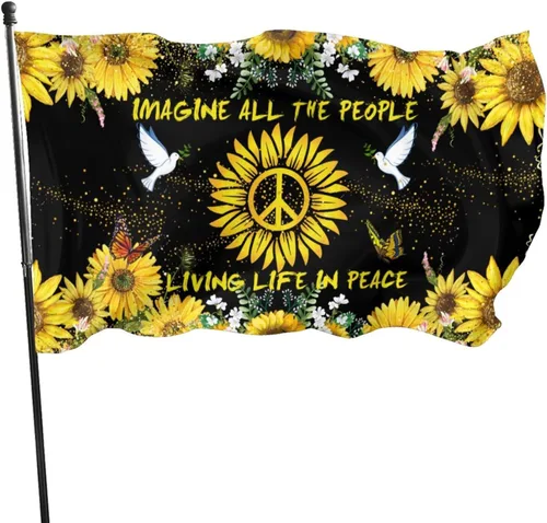 Vista 15 de Bandera de amor por Ucrania Bandera de girasol patriótica de jardín americano de 12x18 pulgadas a prueba de decoloración Bandera de jardín