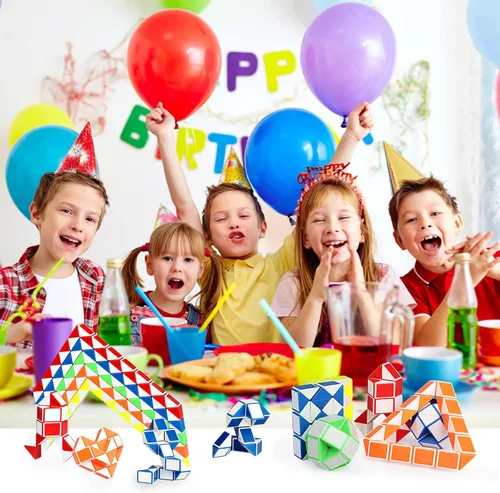 Vista 5 de Mini rompecabezas de cubo de serpiente para ansiedad (paquete de 12), recuerdos de fiesta, relleno de bolsa de golosinas, premios de carnaval