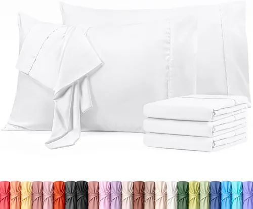 Vista 42 de Utopia Bedding - Juego de 4 fundas de almohada tamaño estándar, con cierre de sobre, tela de microfibra cepillada suave, resistentes al encogimiento