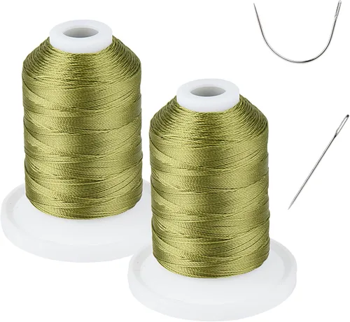 Vista 9 de Resistente a los rayos UV - Simthread 100% Poliéster Hilo Entrelazado Tex 69 (12wt) - 250 Yardas 1 Blanco 1 Negro