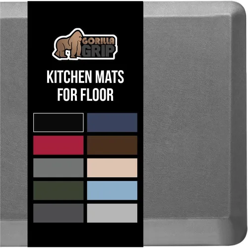 Vista 19 de Gorilla Grip - Tapete antifatiga acolchado para cocina, escritorio, ergonómico, superficie rugosa resistente a los rayones y al agua, para comodidad