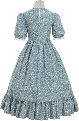 Vista 4 de Nuoqi Vestidos pioneros para niñas, disfraz colonial de Laura Ingalls Wilder