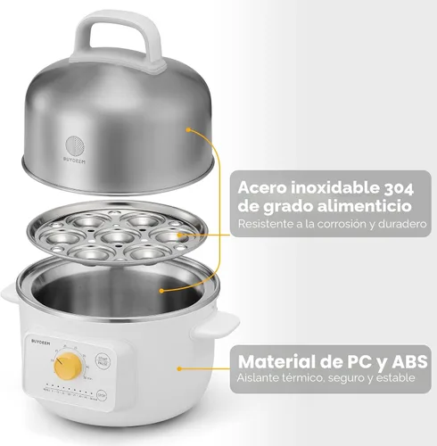 Vista 7 de BUYDEEM G32 Vaporizador Eléctrico de Alimentos 1.56L, Vaporizador de Acero Inoxidable para Verduras, Huevos y Mariscos, 8 Configuraciones de Tiempo