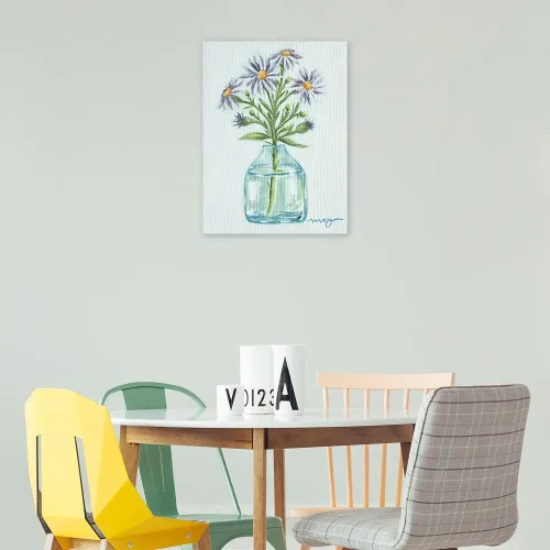 Vista 3 de Fine Art Canvas Lienzo impreso de Aster-Flower of the Month de septiembre, obra de arte de Morgan Harrington, 15.0 in de ancho x 19.7 in de alto