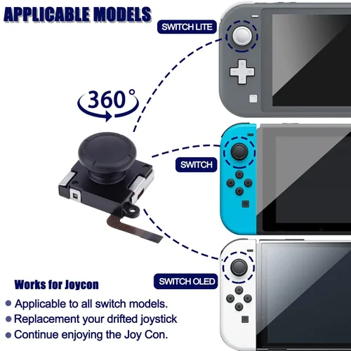 Vista 3 de Joycon Joystick Replacement 4 Pack for Fix Drift Nintendo Switch Joy-Con Controller & Switch Lite Joystick Parts Replacement LeftRight Analog Thumb