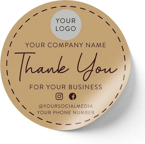 Vista 15 de Calcomanías de vinilo personalizadas con tu imagen, texto, diseño y logotipo. Etiquetas comerciales personalizadas impermeables para embalaje