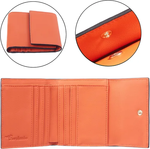 Vista 5 de Travelambo Cartera pequeña y compacta con bloqueo RFID para tarjetas de crédito, monedero de bolsillo para mujer