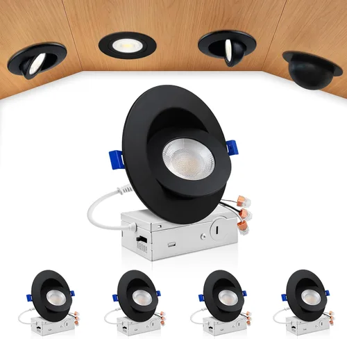 Vista 36 de zouzai Mini luz LED de cardán ajustable de 2 pulgadas, 5CCT seleccionable, rotación de 360° e inclinación de 90° para iluminación precisa Blanco