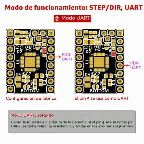 Vista 4 de BIGTREETECH TMC2209 V1.3 UART controlador de motor paso a paso 2.8A Peak Stepstick controlador silencioso para Manta M8P, Octopus V1.1, Octopus Pro