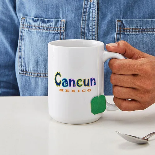 Vista 4 de CafePress Cancun - Taza grande de cerámica para café, 15 oz (15.0 fl oz)