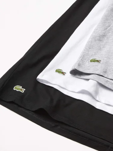Vista 2 de Lacoste Essentials - Camisetas para hombre (3 unidades, 100% algodón, ajuste regular)