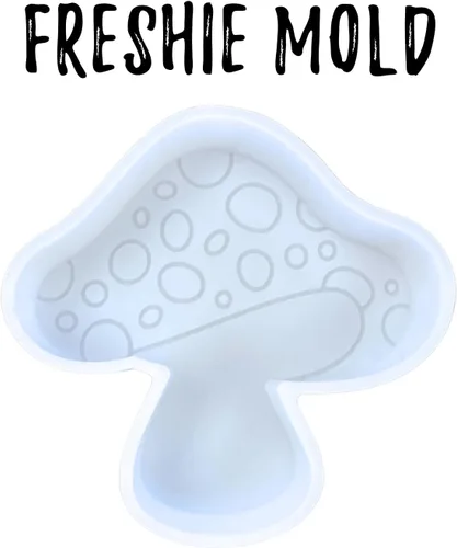 Vista 2 de Molde Freshie de silicona de hongos para velas de automóvil 4 x 4 pulgadas Nature Dot Boho Adolescente Ambientador de Coche a la moda