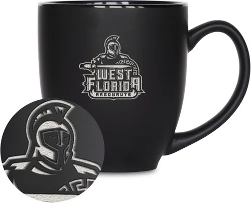 Vista 310 de Rico Industries - Taza de cerámica mate negra con grabado láser estándar de 15oz para NCAA (escuelas T & U) - Para bebidas calientes o frías