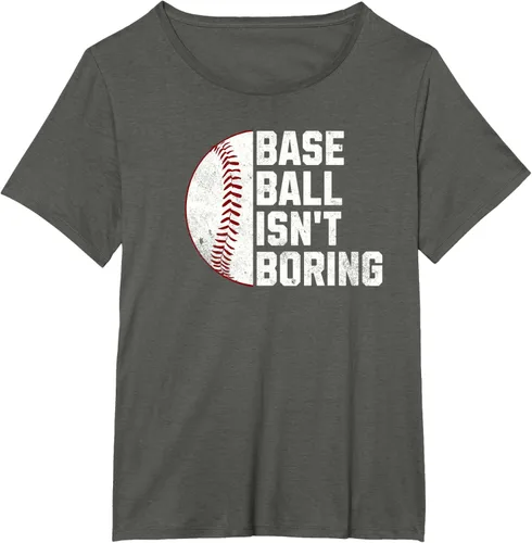 Vista 60 de Camiseta Baseball Isn't Boring, Negro