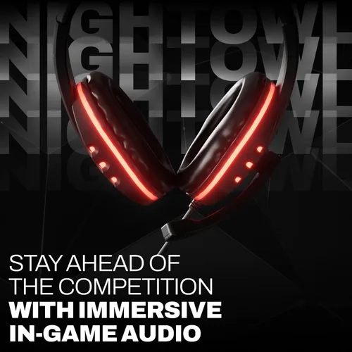Vista 2 de GamePunk NightOwl LED Wired Gaming Headset with Microphone 6-Foot Cable wQuick Plug & Chat Functionality Adjustable Headband PC Gaming Headset