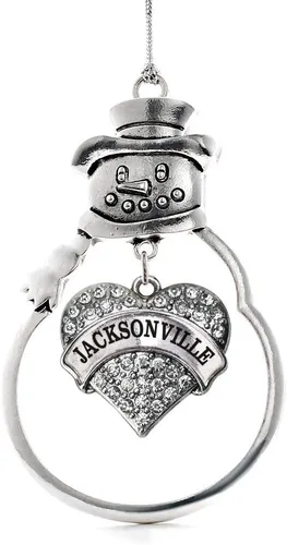 Vista 80 de Colgante de plata con diseño de Detroit con forma de corazón y muñeco de nieve con circonitas cúbicas