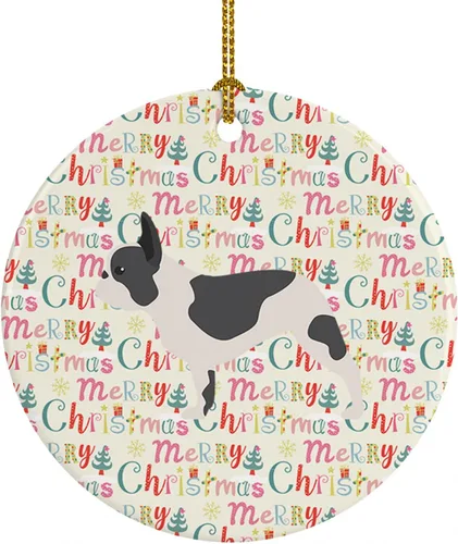 Vista 54 de Caroline's Treasures Affenpinscher - Adorno de cerámica con texto en inglés "Merry Christmas", multicolor para colgar en el árbol de Navidad
