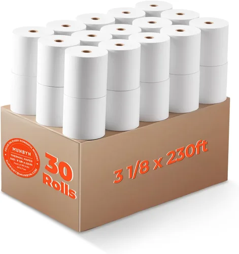 Vista 9 de MUNBYN 2 1/4" x 50' Papel Térmico para Recibos (5 Rollos), Papel de Recibo de 58mm Libre de BPA Se Adapta a Todas las Mini Impresoras Térmicas POS