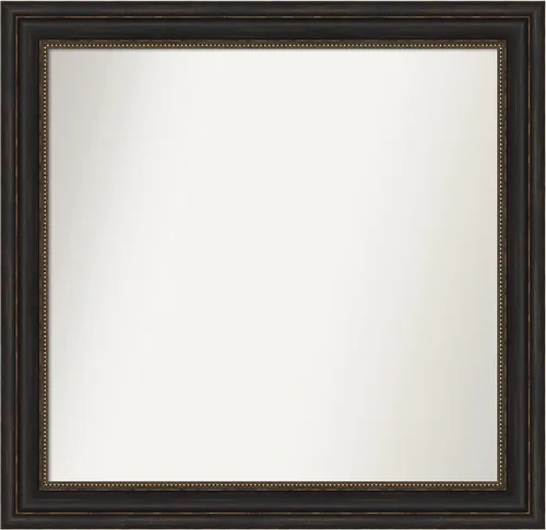 Vista 587 de Amanti Art Espejo de pared personalizado no biselado (25 x 25 pulgadas), marco de bronce acentuado, varios tamaños personalizados, espejo de baño