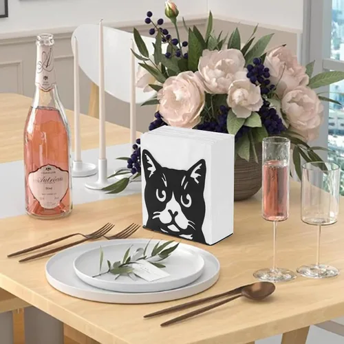 Vista 5 de Servilletero para mesa, servilleteros de metal para cocina, comedor, granja, cóctel, picnic, bar, rústico, moderno soporte para todas las Gato